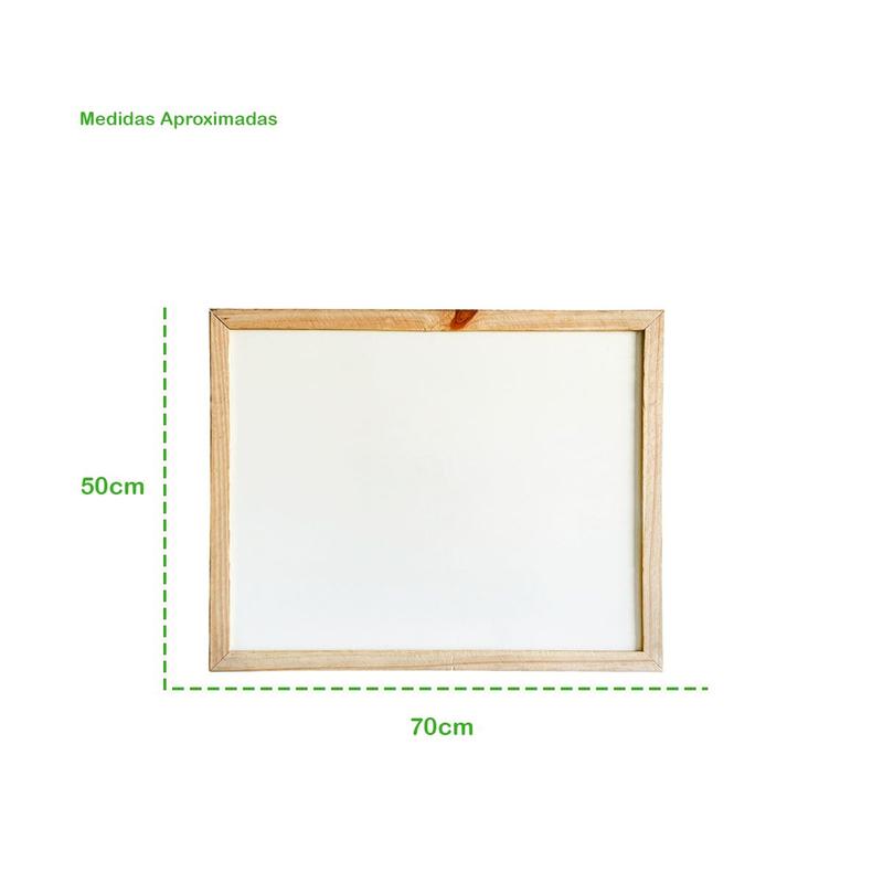 Quadro Branco 50x70 Lisa Com Moldura Madeira Anotações Tarefas